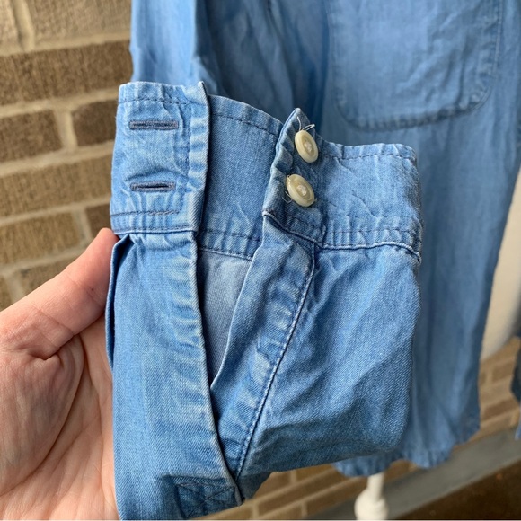 Athleta Chambray Blue Button Down Shirt Tencel Size Small - Picture 5 of 12